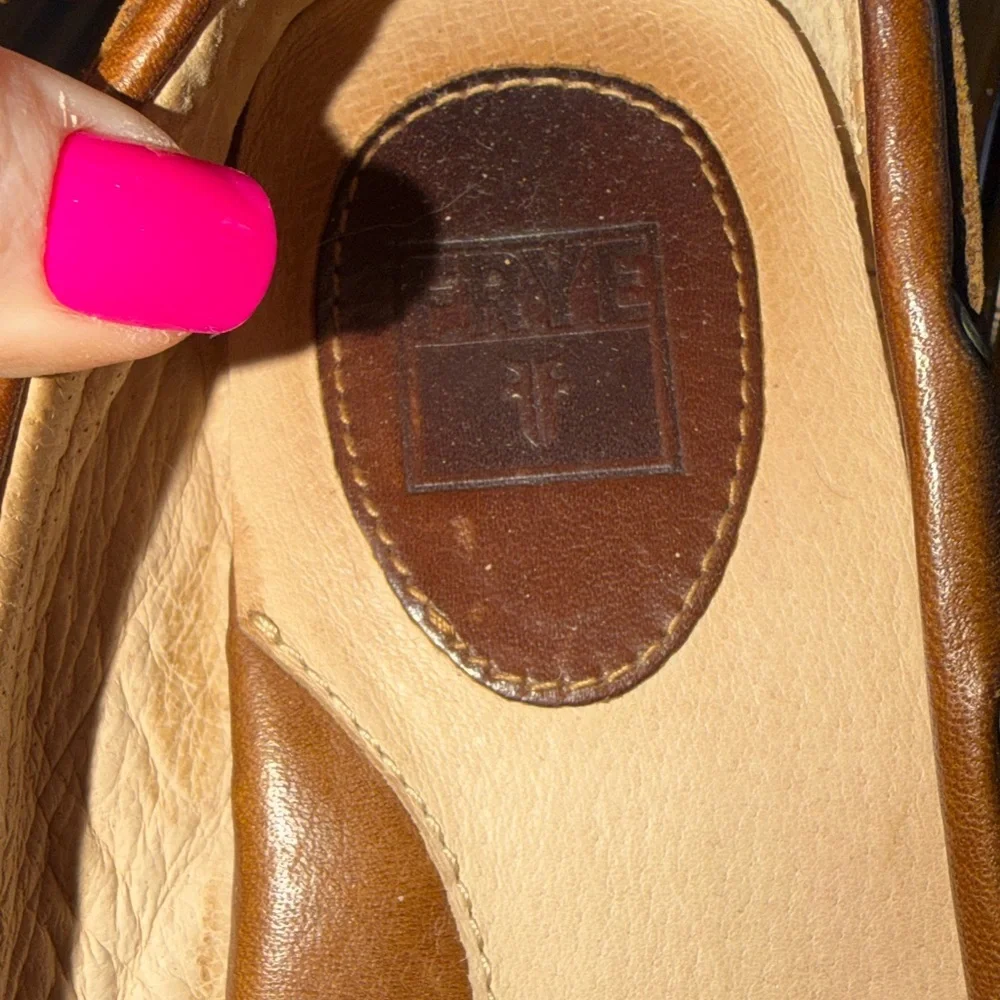Frye Brown Leather Moccasin Flats - Picture 2 of 4